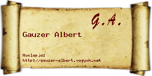 Gauzer Albert névjegykártya